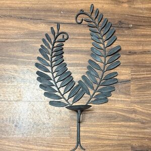 Black Metal Leaf Wall sconce candle holder